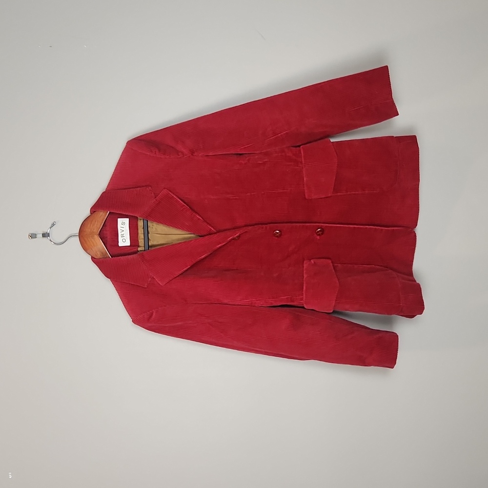 Orvis Red Corduroy‎ Blazer Barn Coat Size 6